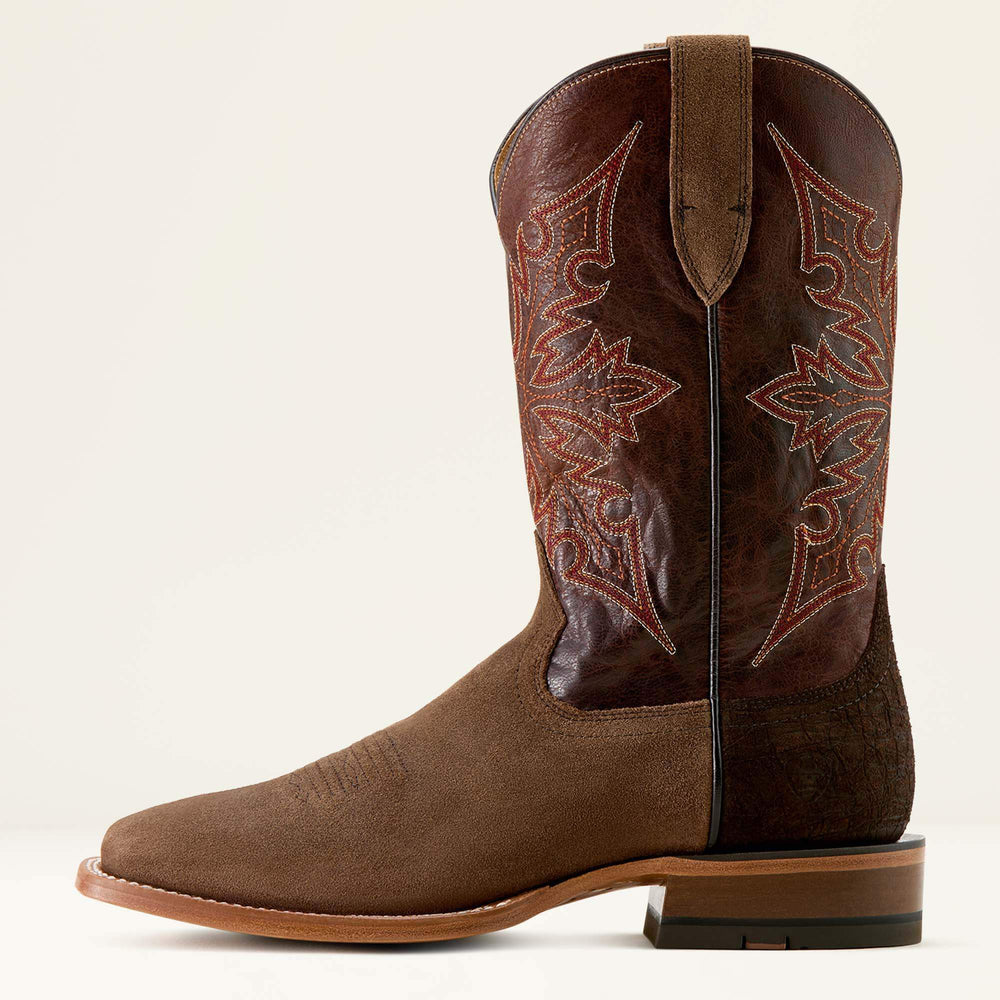 Circuit Gritty Wide Square Toe Cowboy Boot Men - RANCH BROWN SUEDE/HICKORY SMOKE