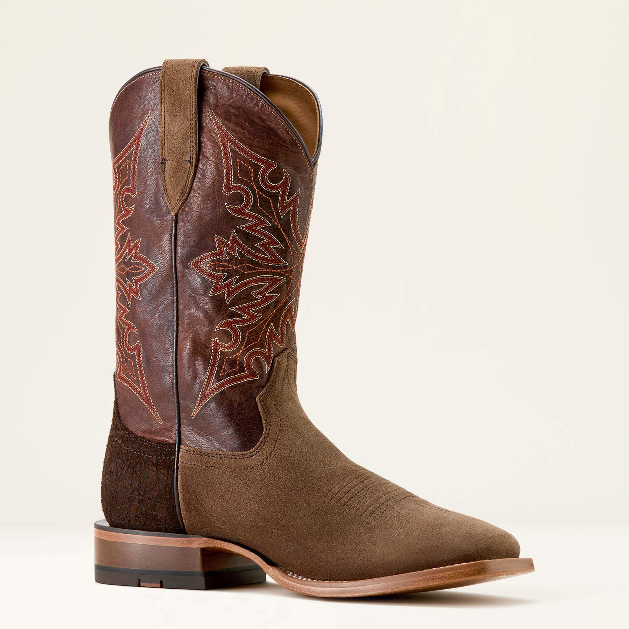 Circuit Gritty Wide Square Toe Cowboy Boot Men - RANCH BROWN SUEDE/HICKORY SMOKE