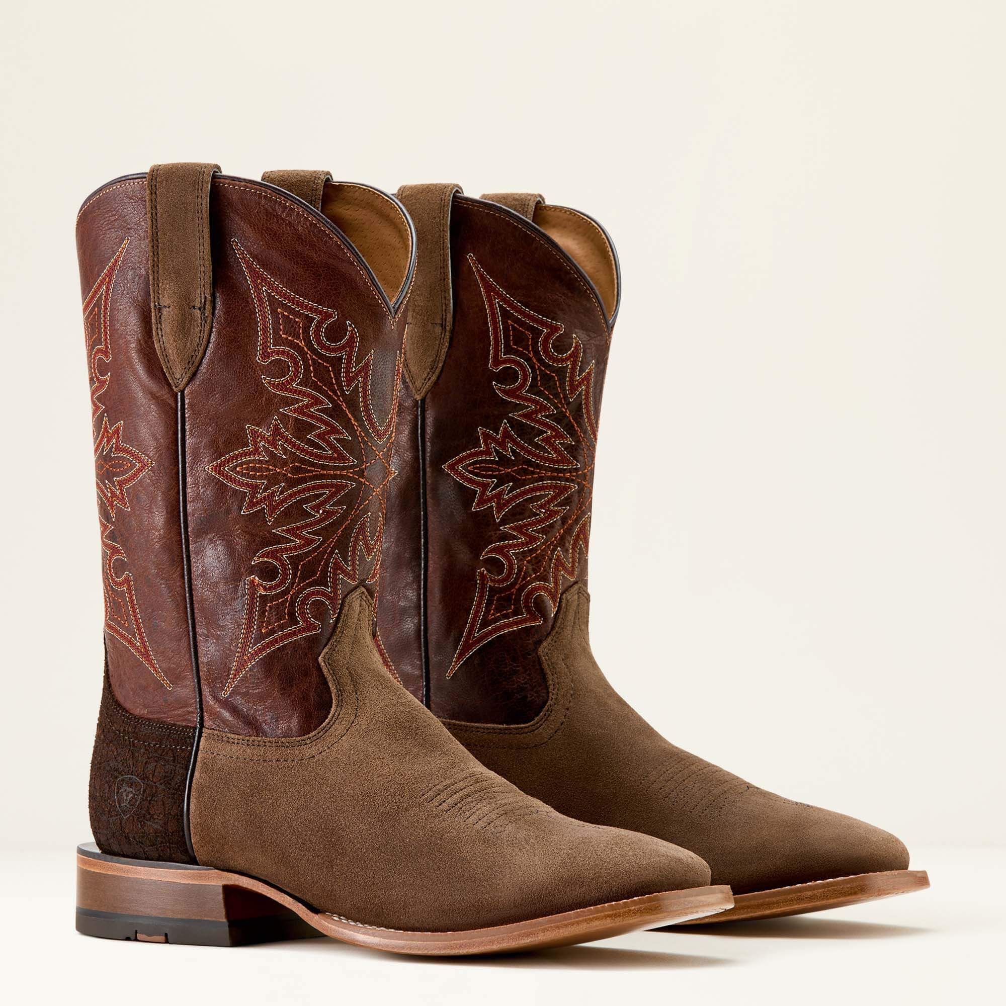Circuit Gritty Wide Square Toe Cowboy Boot Men - RANCH BROWN SUEDE/HICKORY SMOKE