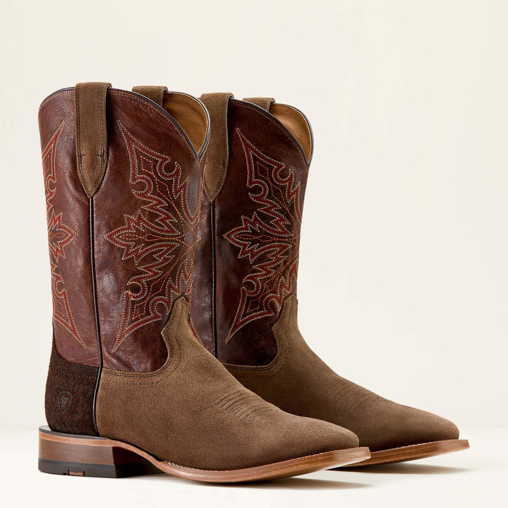 Circuit Gritty Wide Square Toe Cowboy Boot Men - RANCH BROWN SUEDE/HICKORY SMOKE