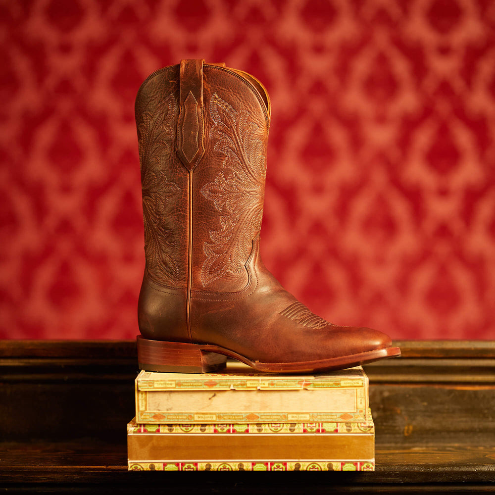 Bench Made Bassett Cowboy Boot Men - SADDLE BROWN BISON