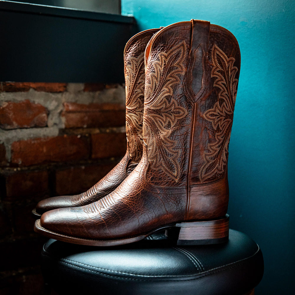 Bench Made Bassett Cowboy Boot Men - SADDLE BROWN BISON