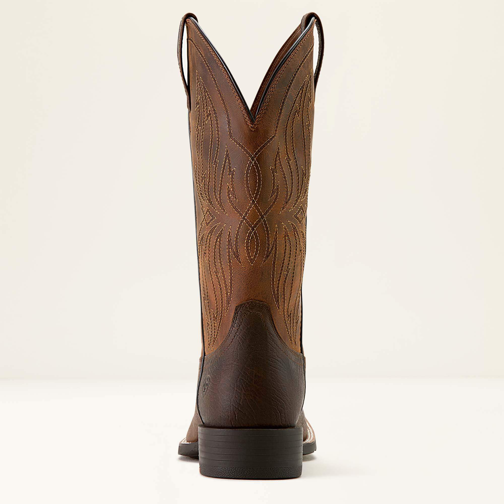 Sport Rustler Wide Square Toe Cowboy Boot Men - TOFFEE HIPPO PRINT/RICH OAK