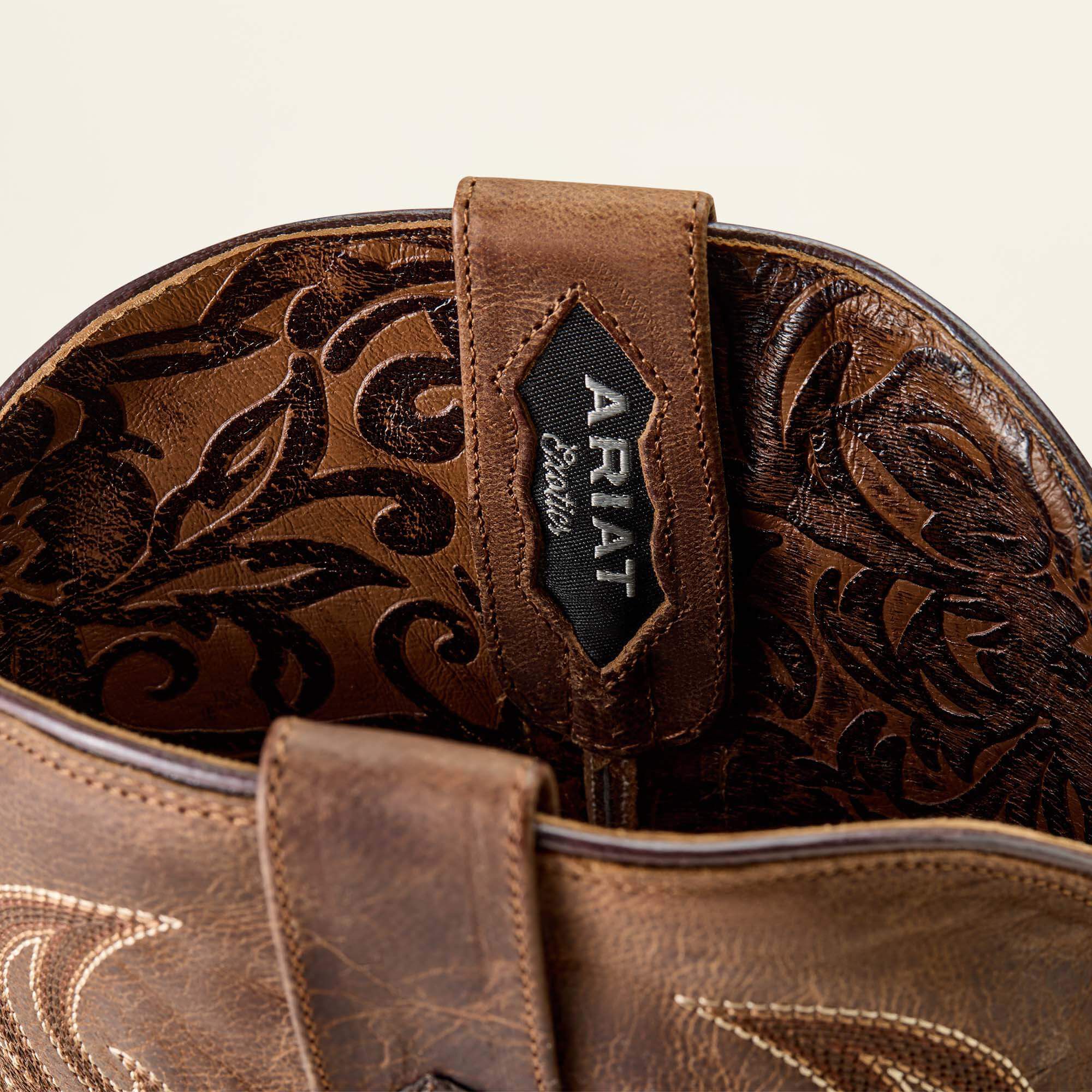 Classic Cash Wide Square Toe Western Boot Men - CIGAR FULL QUILL OSTRICH/LOCO BROWN
