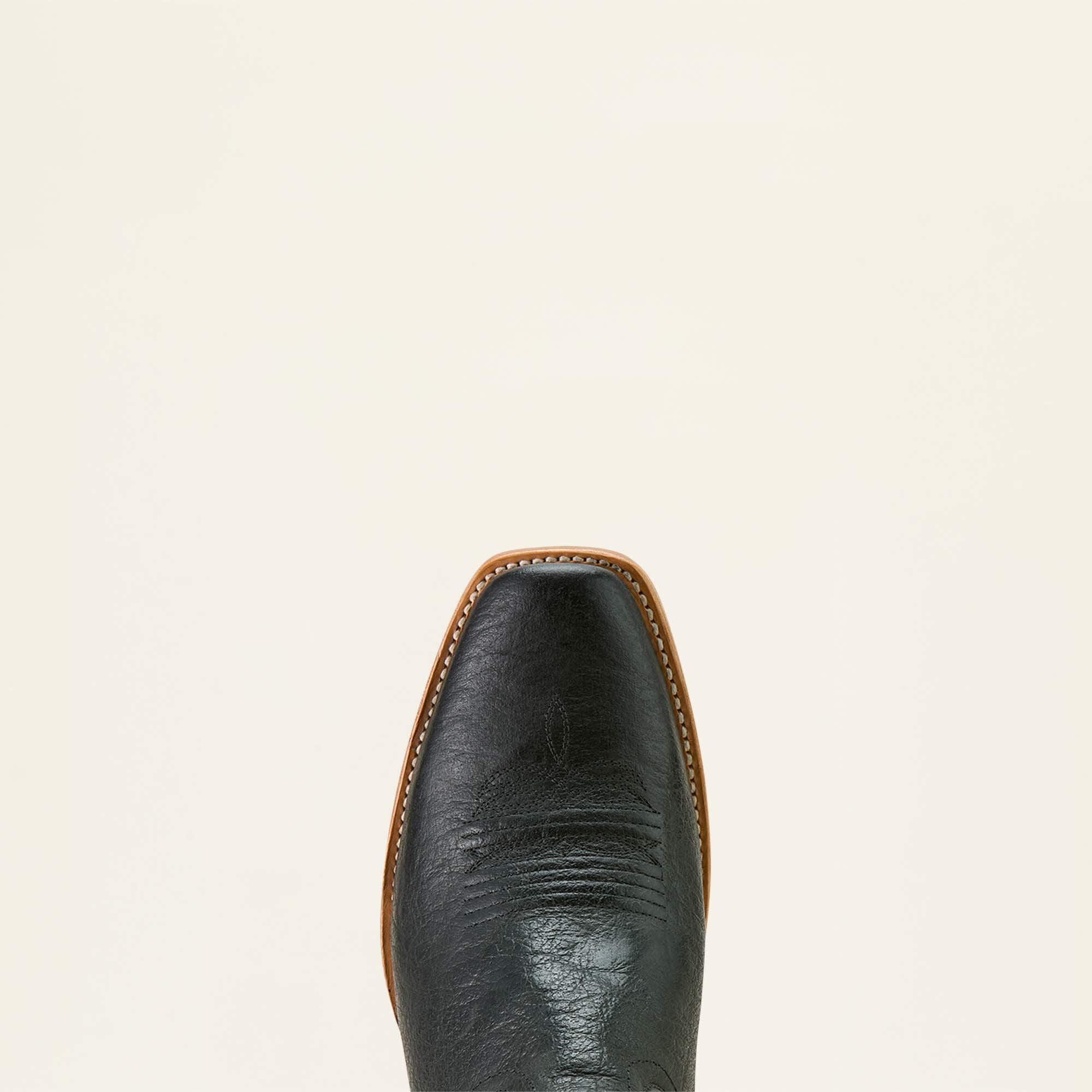 Futurity Platinum Narrow Cutter Toe Cowboy Boot Men - BLACK BISON/TEXTURED TAUPE