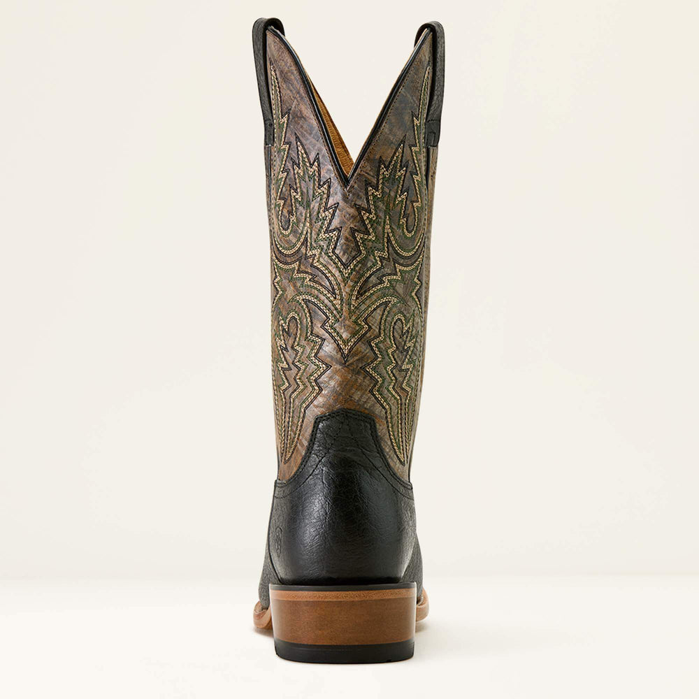 Futurity Platinum Narrow Cutter Toe Cowboy Boot Men - BLACK BISON/TEXTURED TAUPE