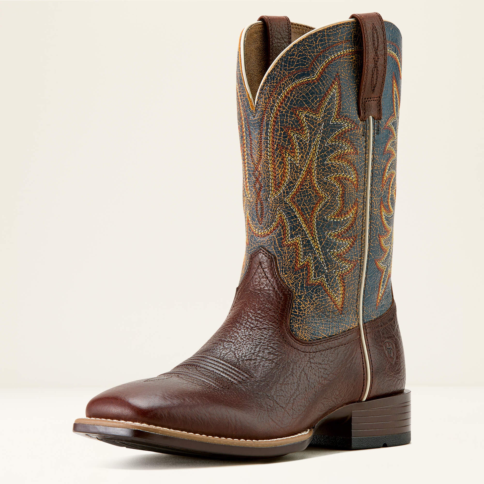 Ryden Ultra Wide Square Toe Cowboy Boot Men - TEXTURED OAK/SUNKISSED SKIES