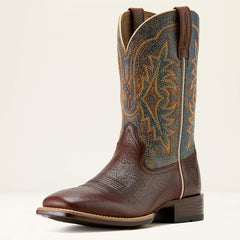 Ryden Ultra Wide Square Toe Cowboy Boot Men - TEXTURED OAK/SUNKISSED SKIES