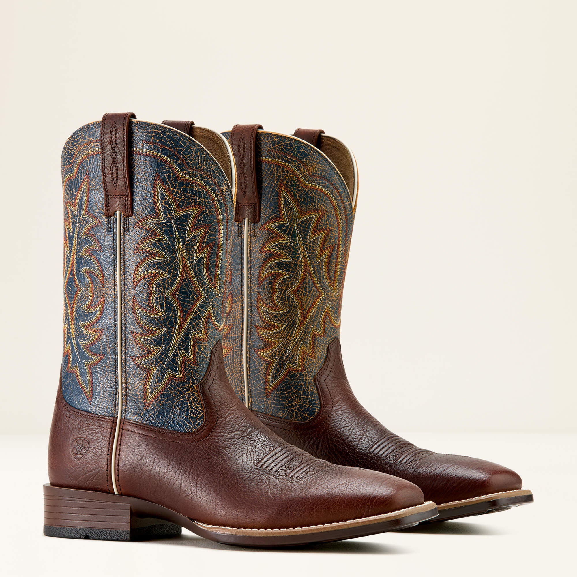 Ryden Ultra Wide Square Toe Cowboy Boot Men - TEXTURED OAK/SUNKISSED SKIES