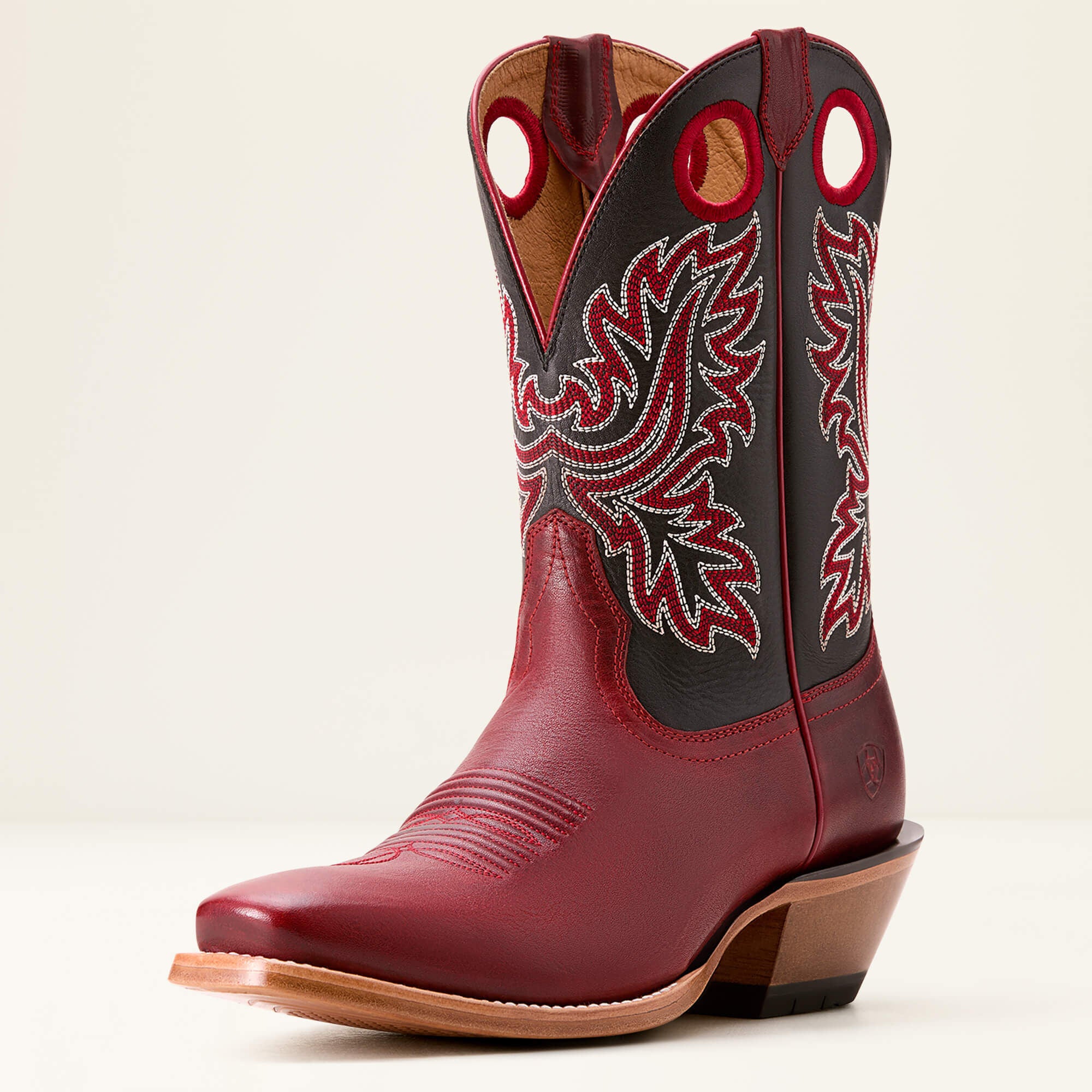 Bronc Stomper Cowboy Boot Men - FLAME RED/RAVEN BLACK