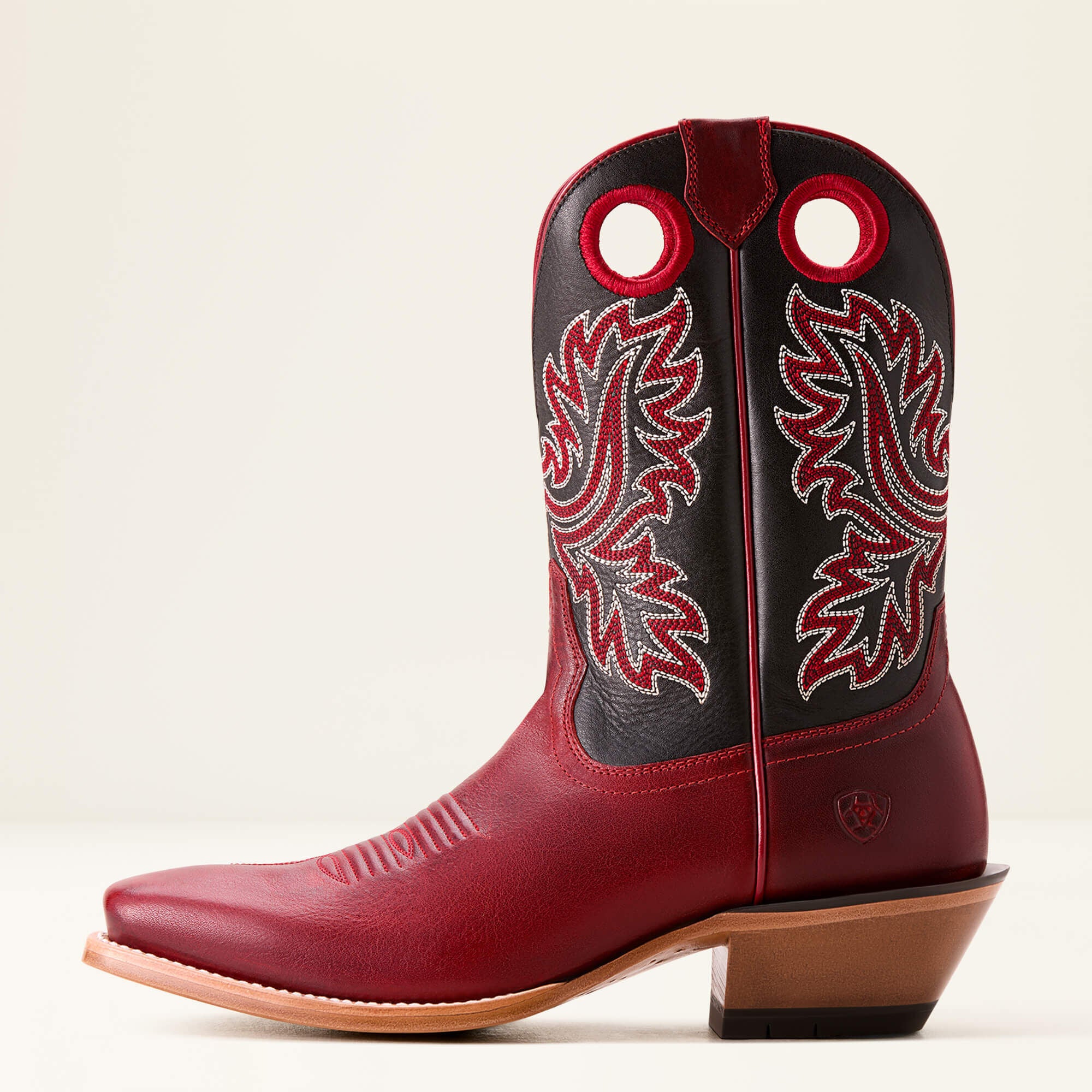 Bronc Stomper Cowboy Boot Men - FLAME RED/RAVEN BLACK