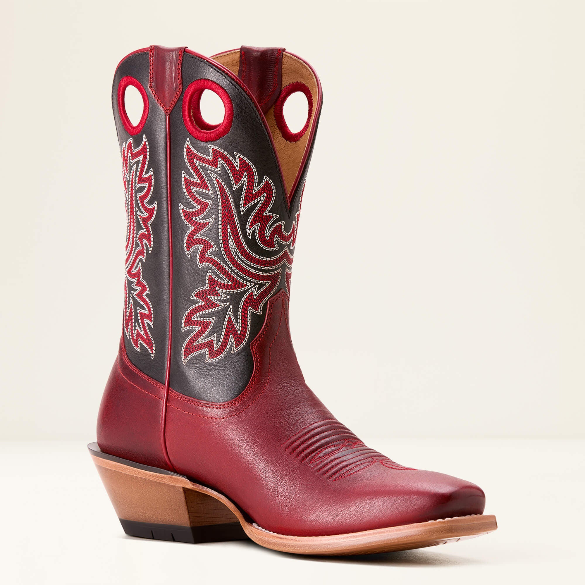 Bronc Stomper Cowboy Boot Men - FLAME RED/RAVEN BLACK