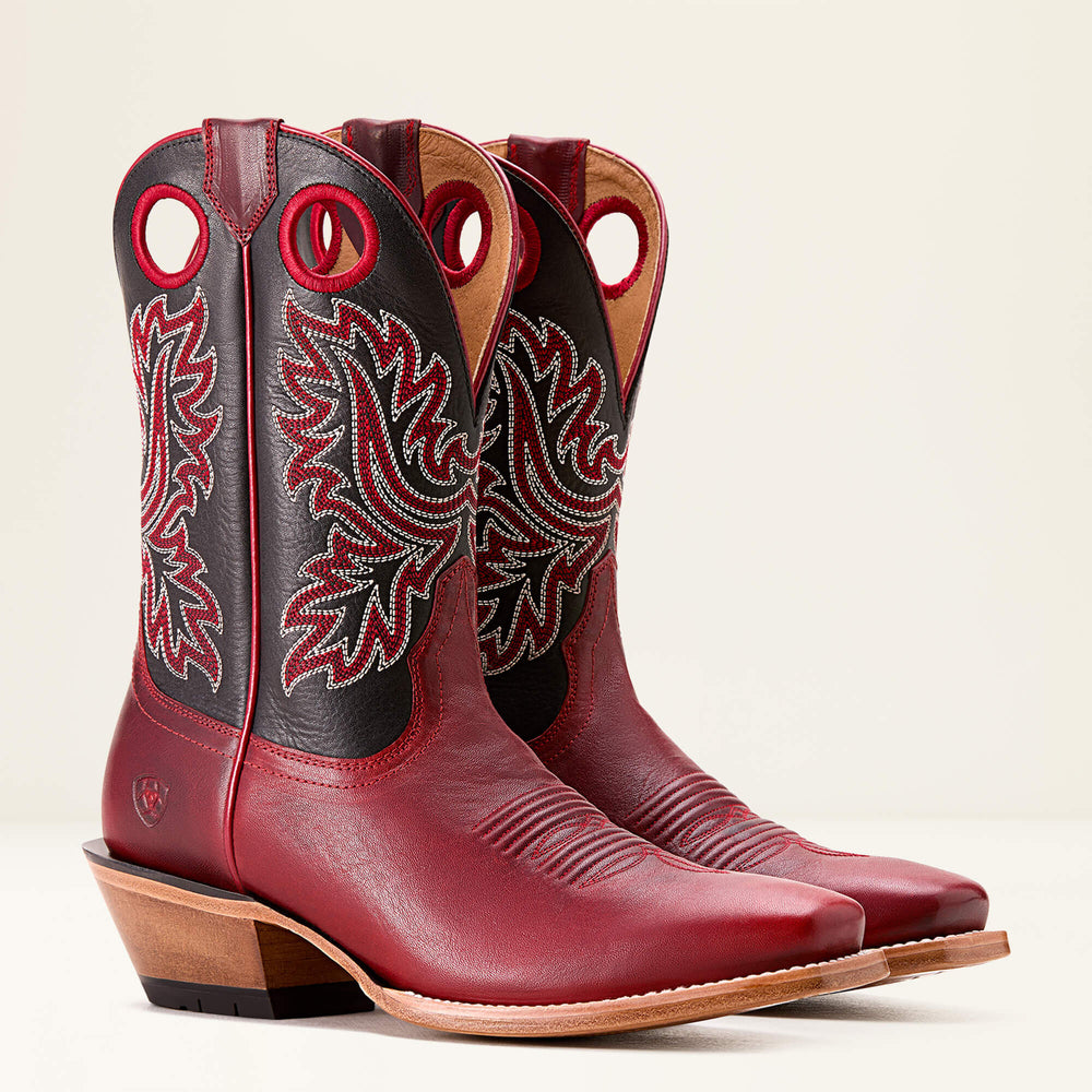 Bronc Stomper Cowboy Boot Men - FLAME RED/RAVEN BLACK