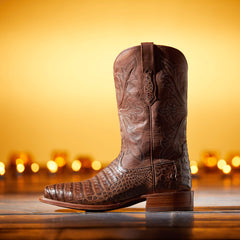 Bench Made Stilwell Western Boot Men - NATURAL CAIMAN BELLY