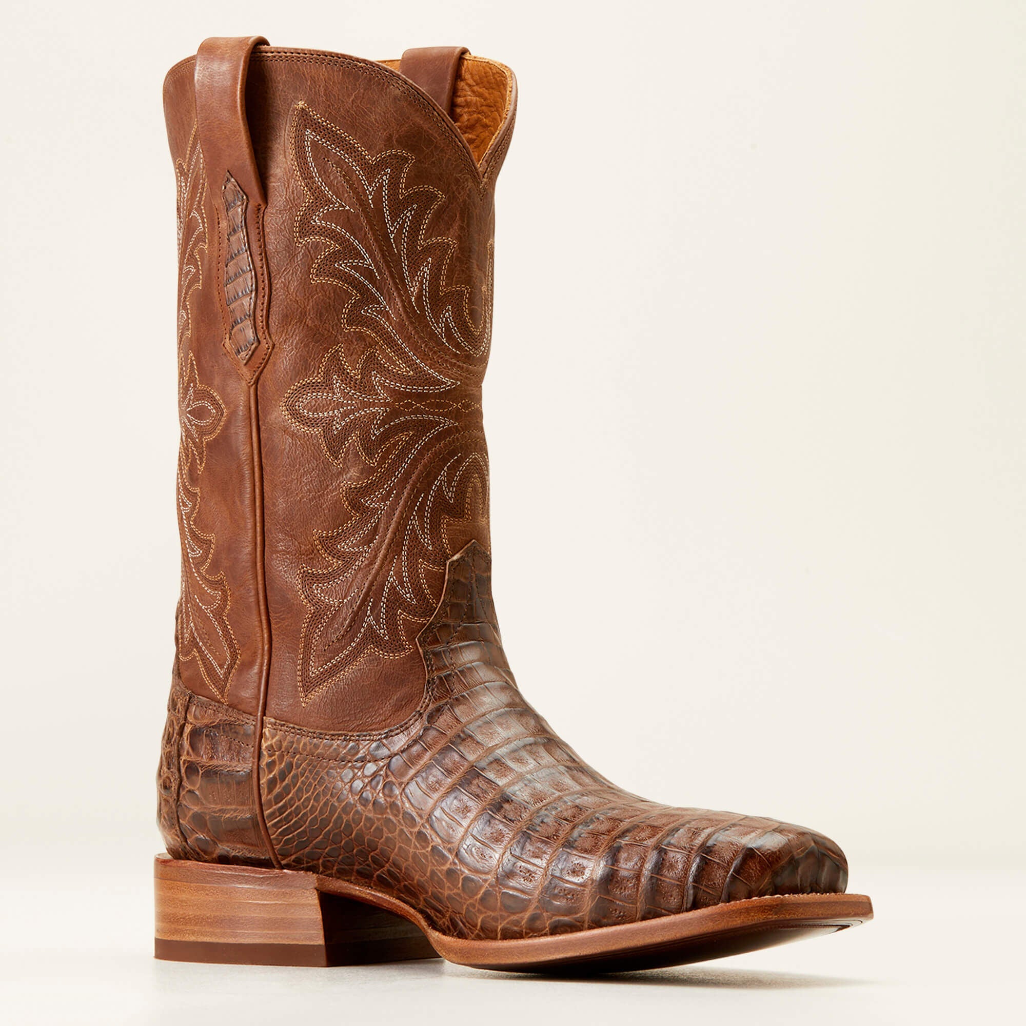 Bench Made Stilwell Western Boot Men - NATURAL CAIMAN BELLY