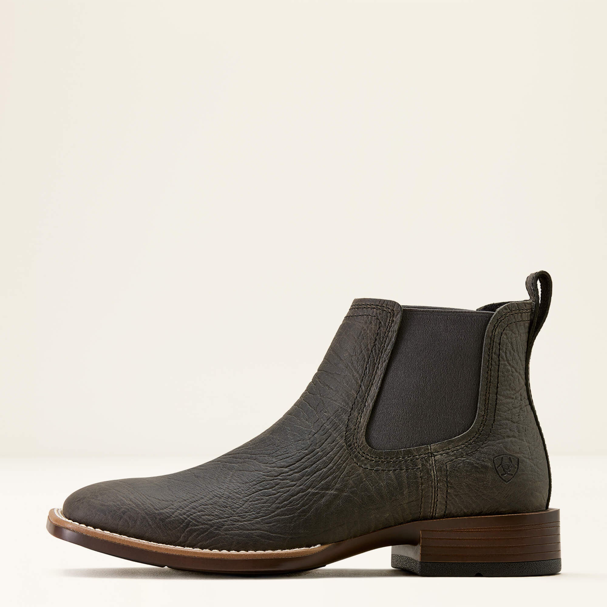 Booker Chelsea Wide Square Toe Western Boot Men - CHARCOAL GREY HIPPO PRINT