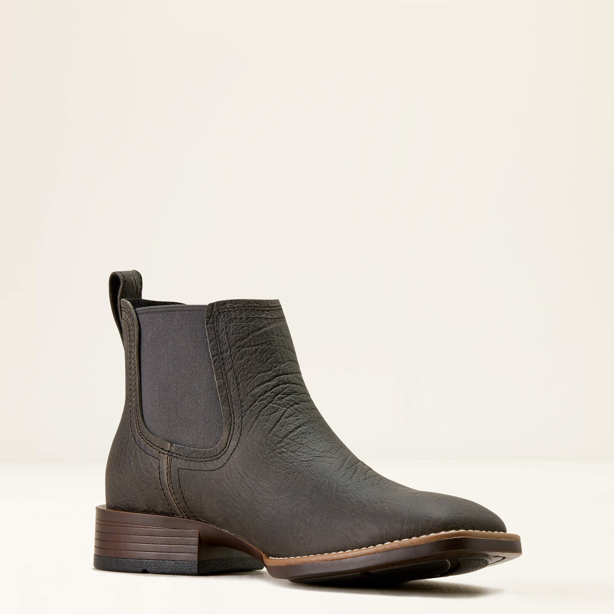 Booker Chelsea Wide Square Toe Western Boot Men - CHARCOAL GREY HIPPO PRINT