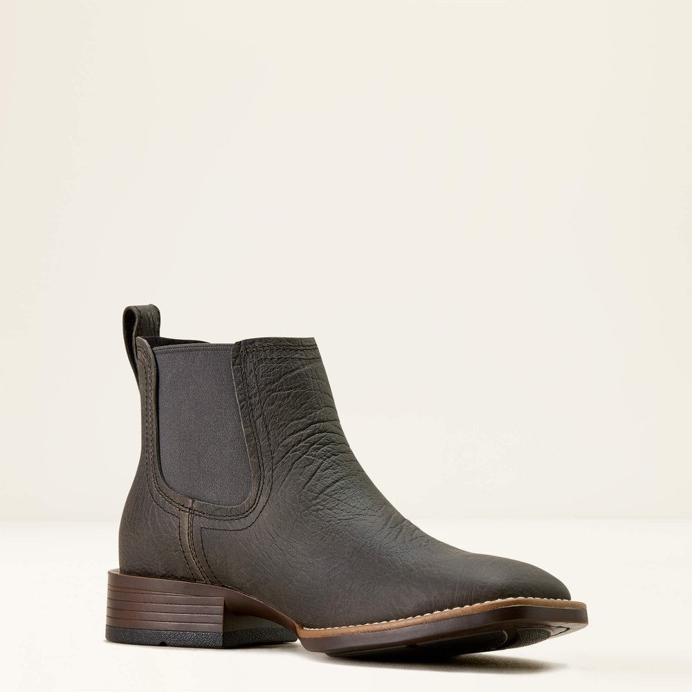 Booker Chelsea Wide Square Toe Western Boot Men - CHARCOAL GREY HIPPO PRINT