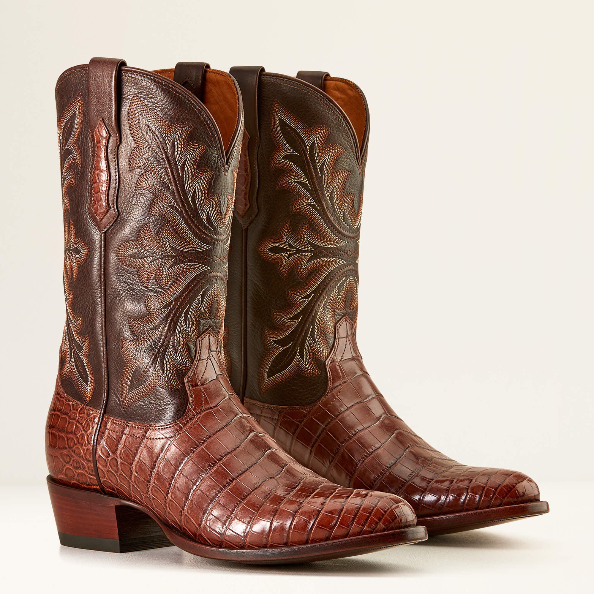 Bench Made James Western Boot Men - WHISKEY NILE CROC/RUSTIC TOBACCO