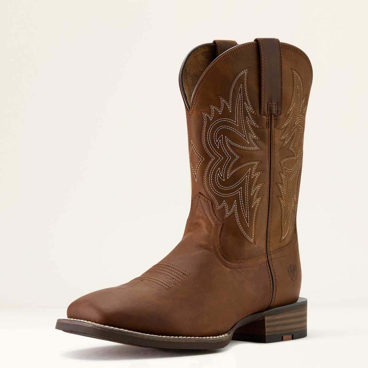 Western Big Rig Wide Square Toe Cowboy Boot Men - DISTRESSED BROWN