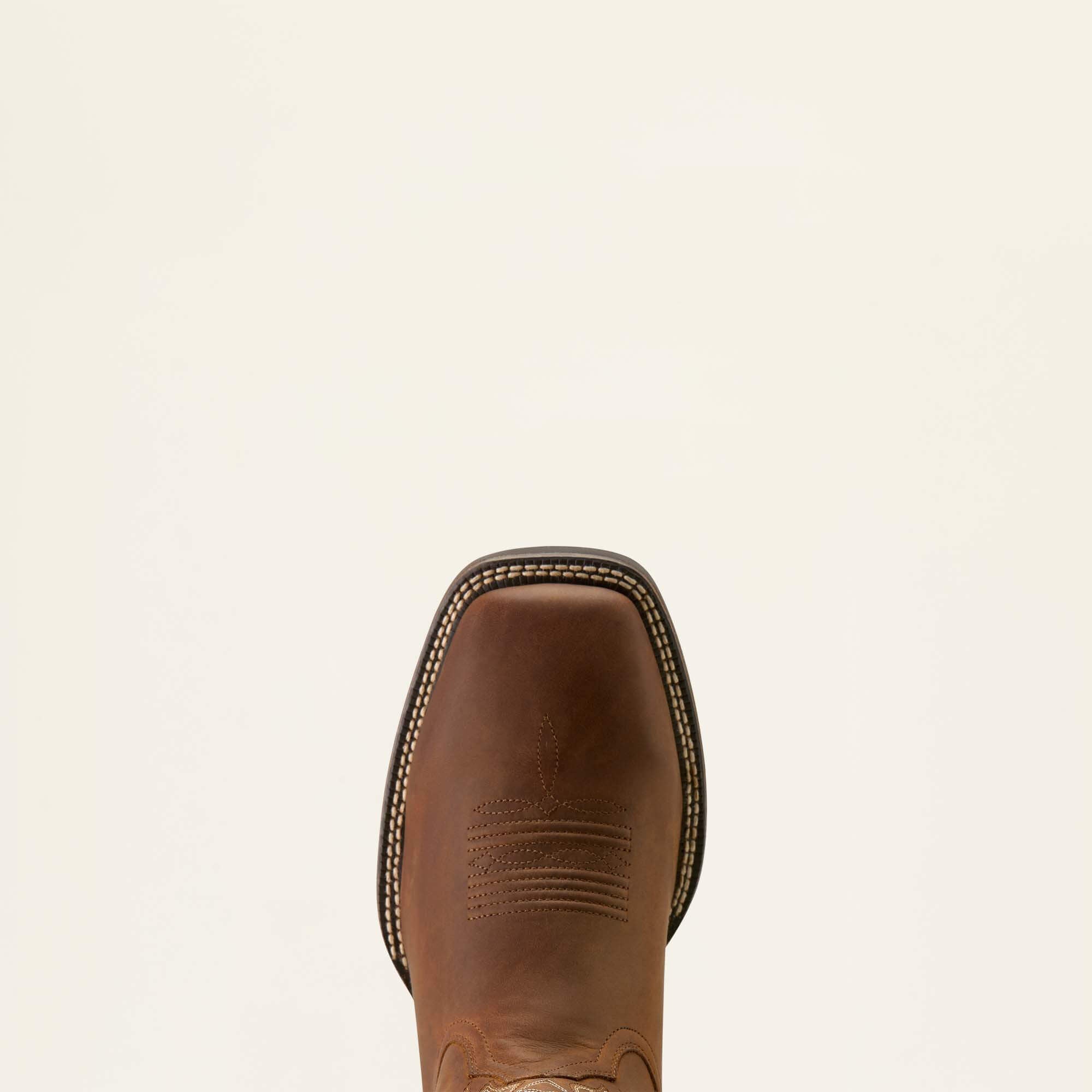 Western Big Rig Wide Square Toe Cowboy Boot Men - DISTRESSED BROWN