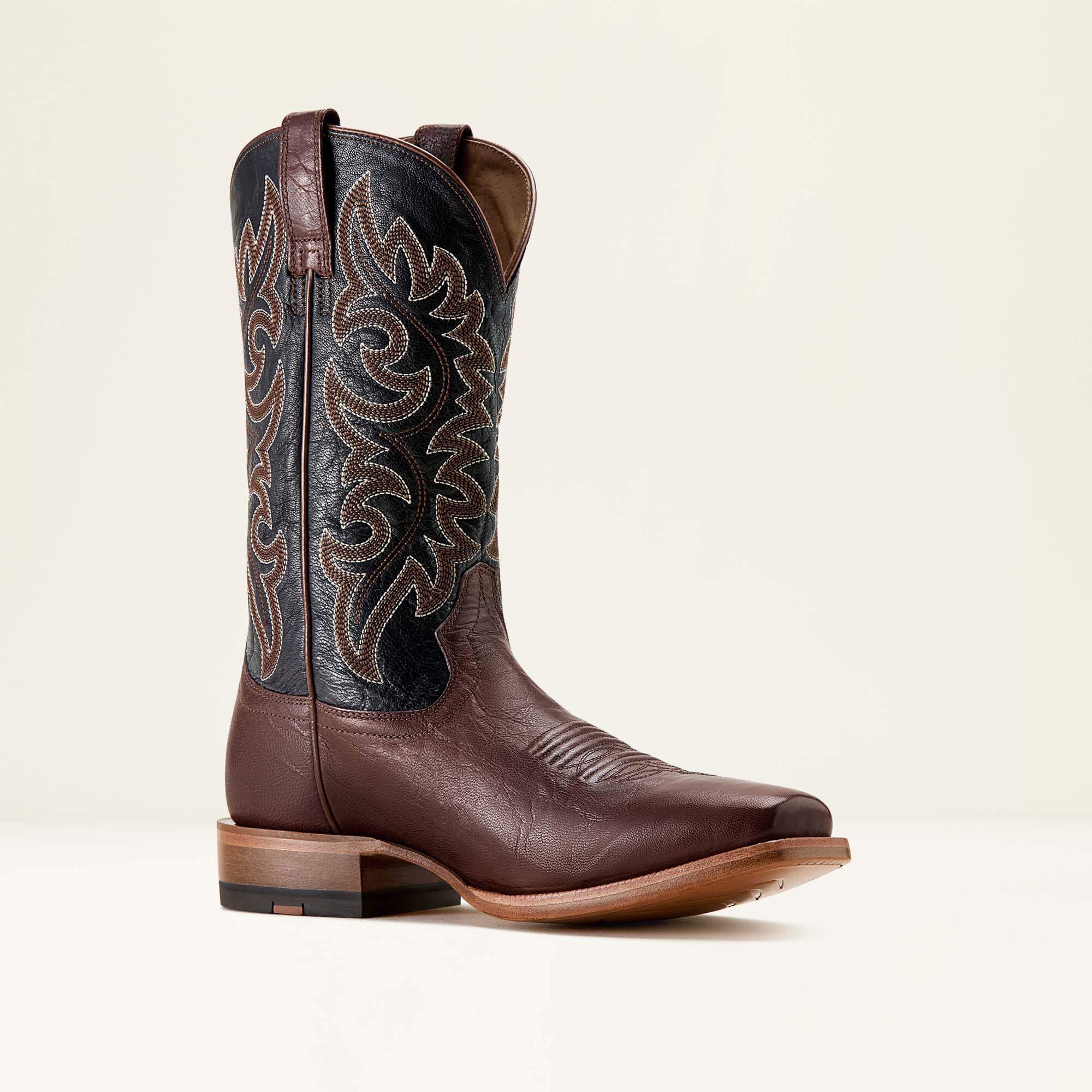 Highbluff Square Toe Cowboy Boot Men - HICKORY SMOKE/BAYOU BLACK