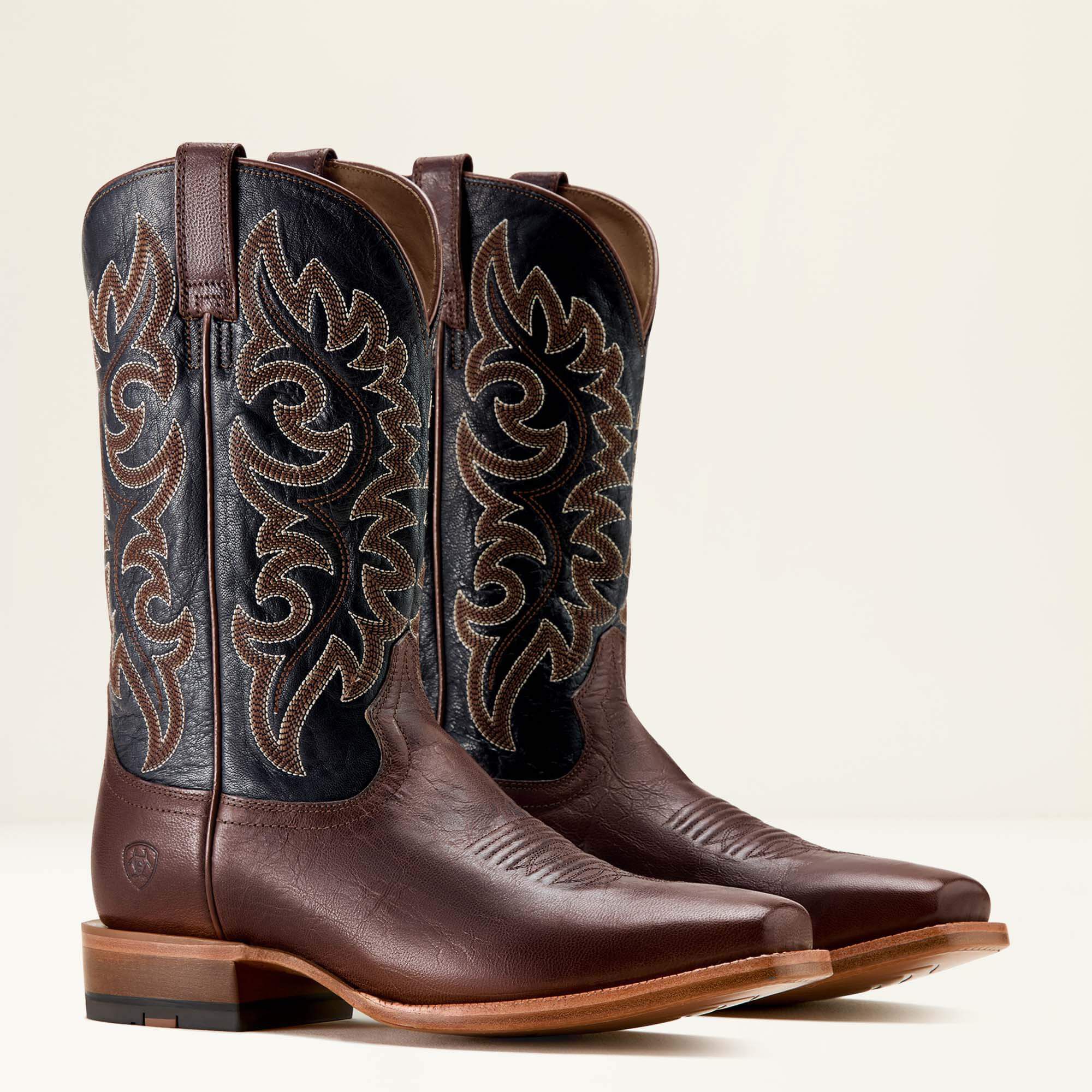 Highbluff Square Toe Cowboy Boot Men - HICKORY SMOKE/BAYOU BLACK