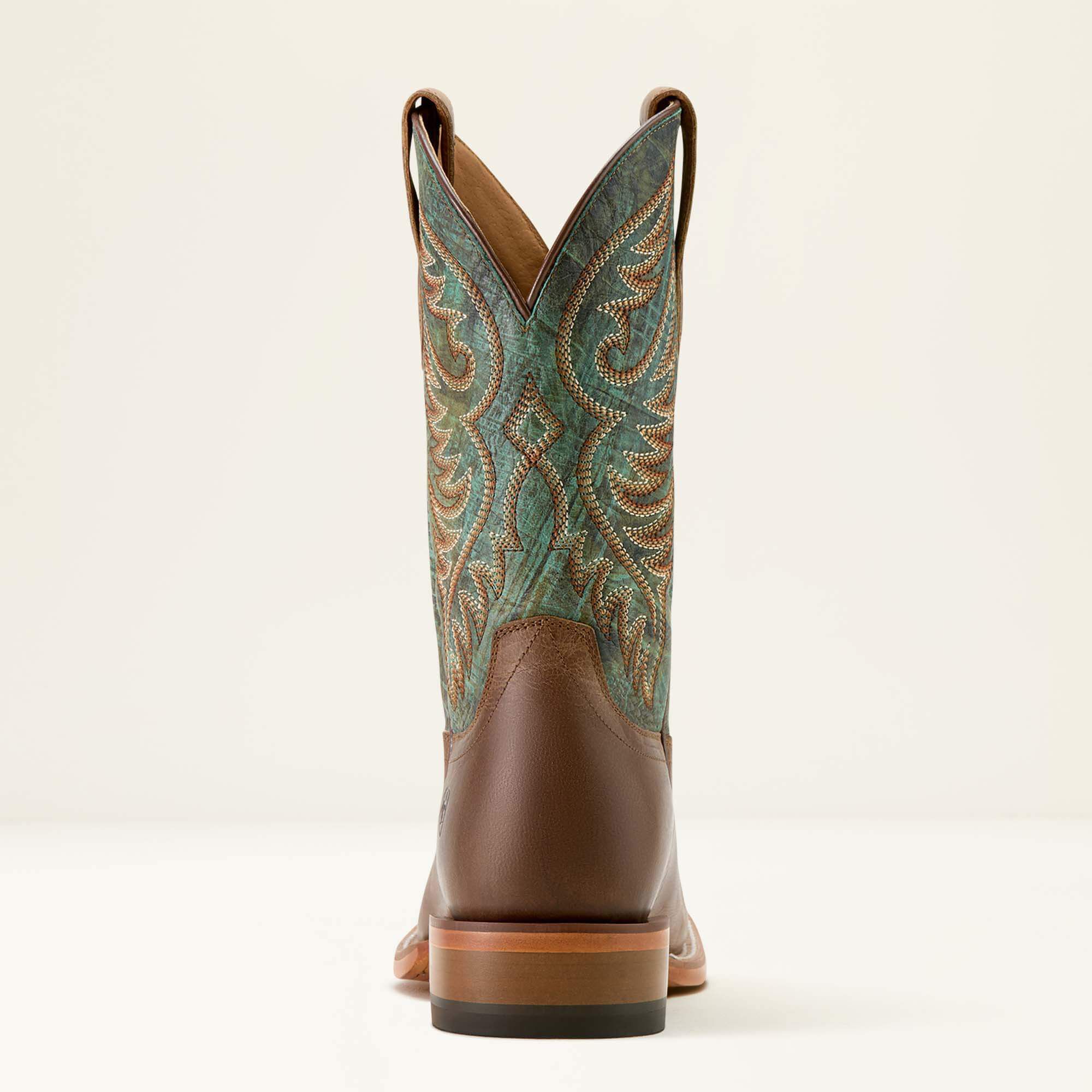 Wiley Wide Square Toe Cowboy Boot Men - TOTALLY TAN/ROARING TURQUOISE