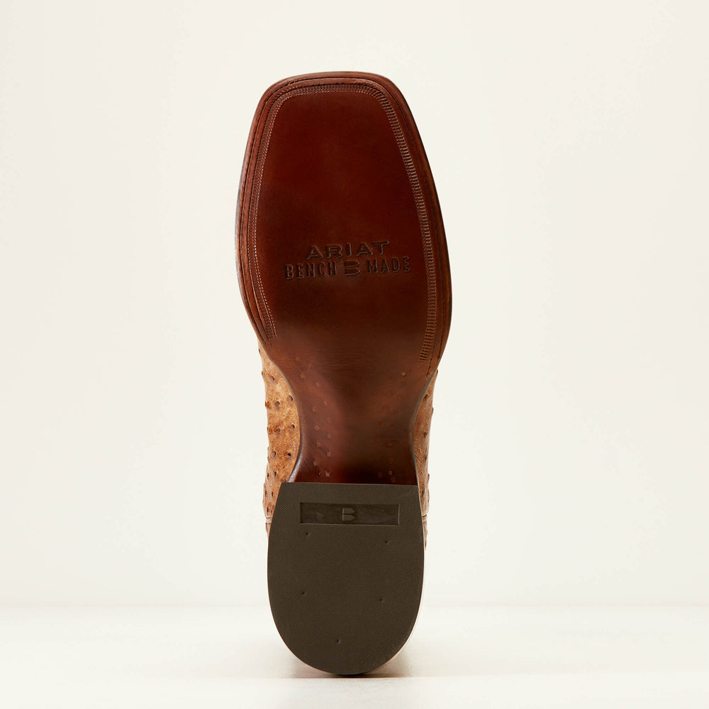 Bench Made Bassett Western Boot Men - BUCKSKIN FULL QUILL OSTRICH