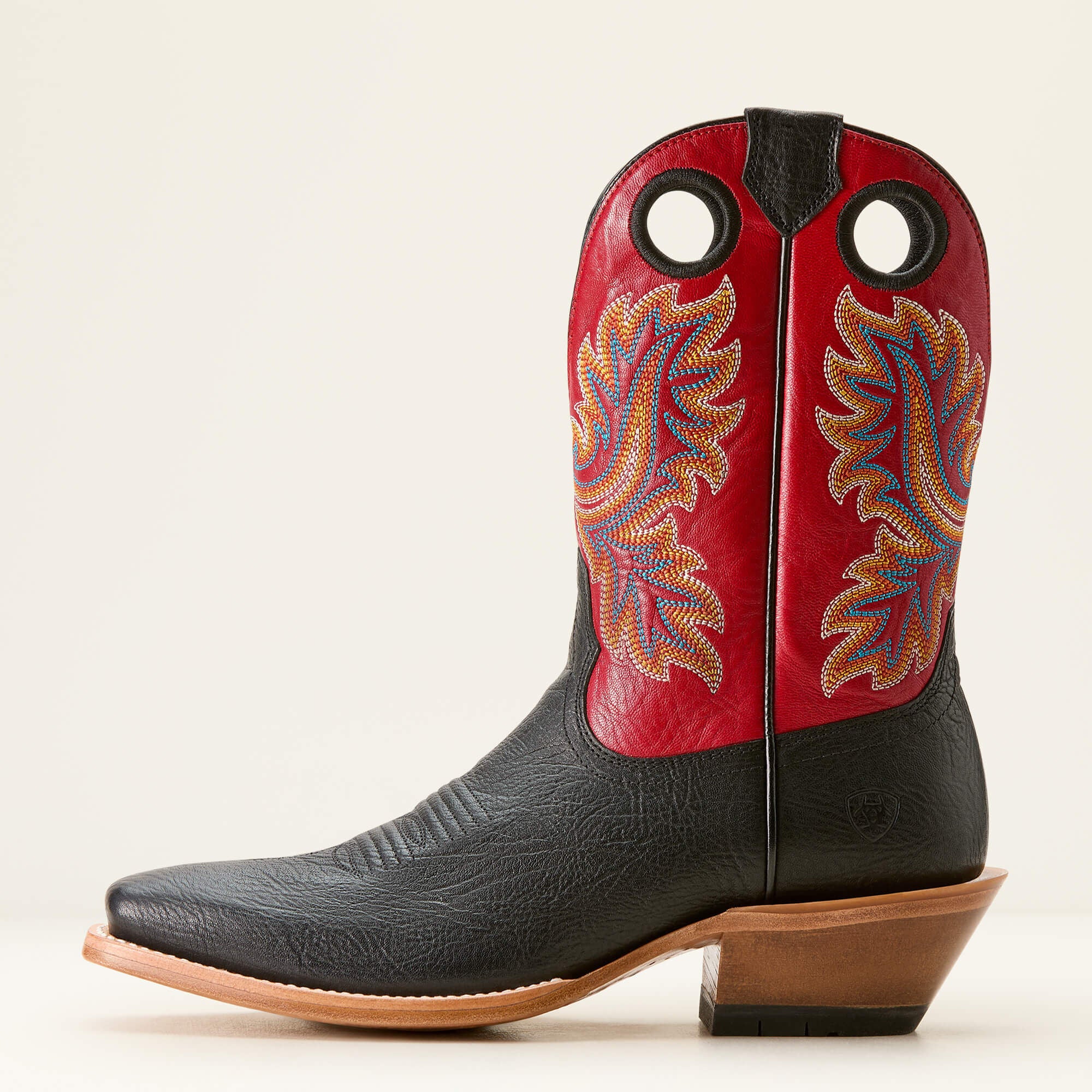 Bronc Stomper Cowboy Boot Men - BEST IN BLACK/BRIGHT RED