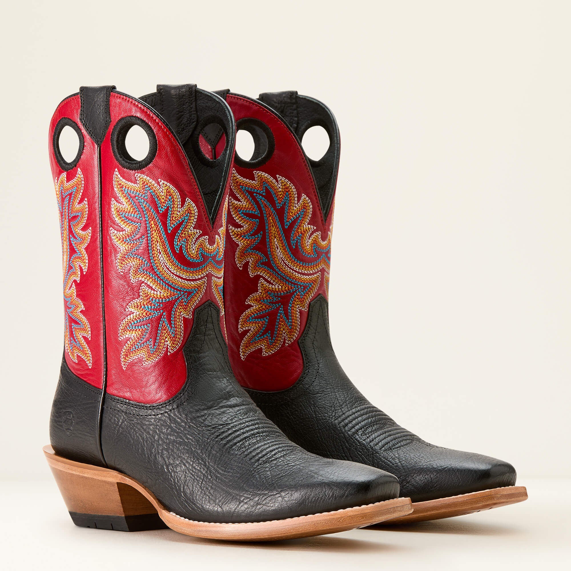 Bronc Stomper Cowboy Boot Men - BEST IN BLACK/BRIGHT RED