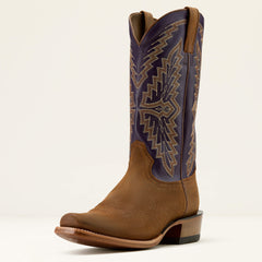 Futurity Showman Cowboy Boot Men - FOOTHILL BROWN ROUGHOUT/VIOLET