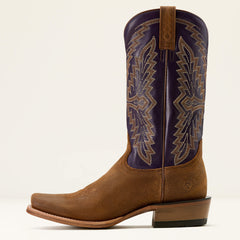 Futurity Showman Cowboy Boot Men - FOOTHILL BROWN ROUGHOUT/VIOLET