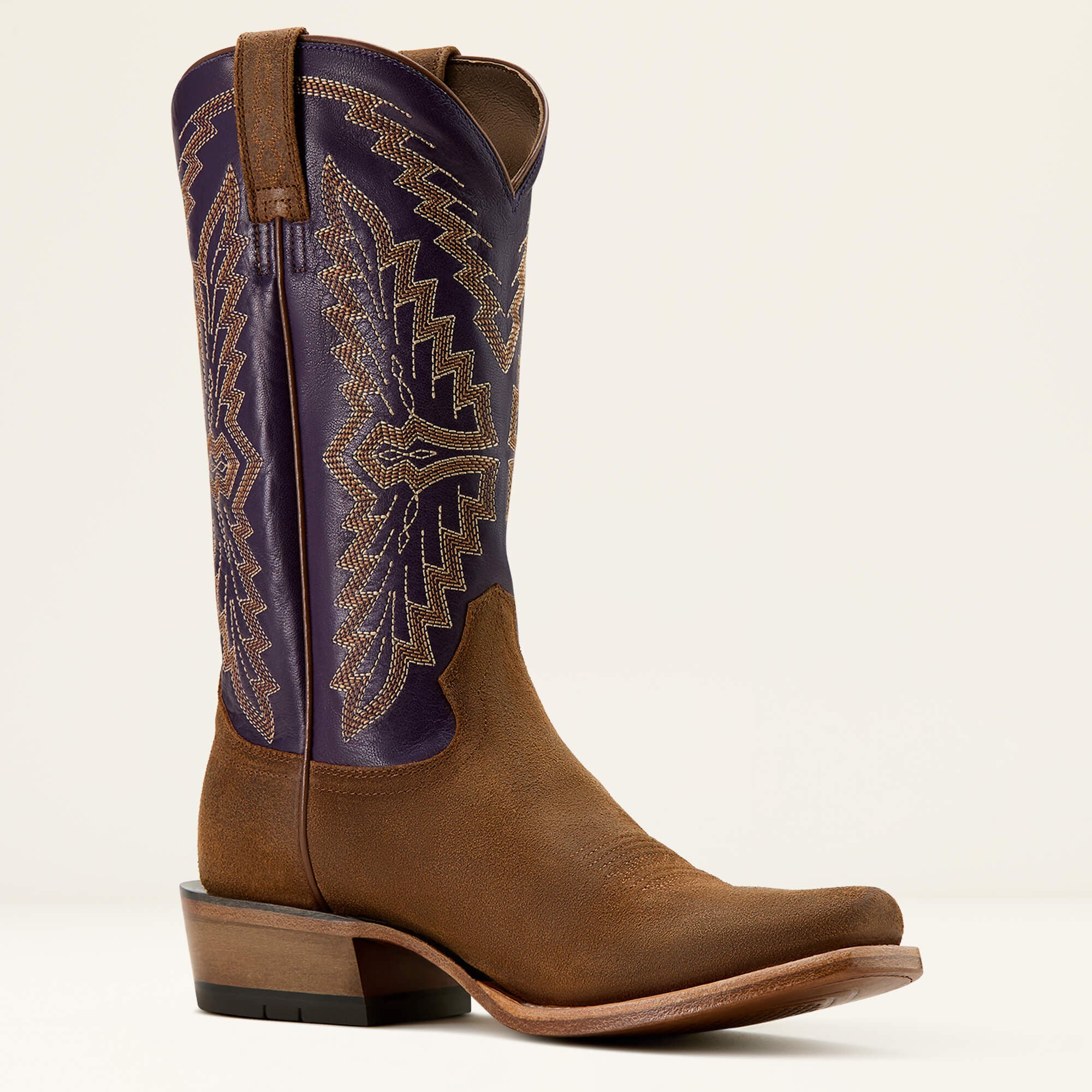 Futurity Showman Cowboy Boot Men - FOOTHILL BROWN ROUGHOUT/VIOLET