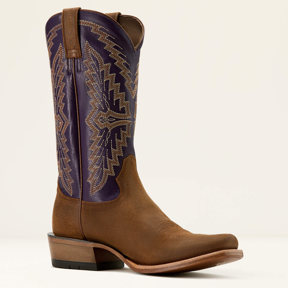 Futurity Showman Cowboy Boot Men - FOOTHILL BROWN ROUGHOUT/VIOLET