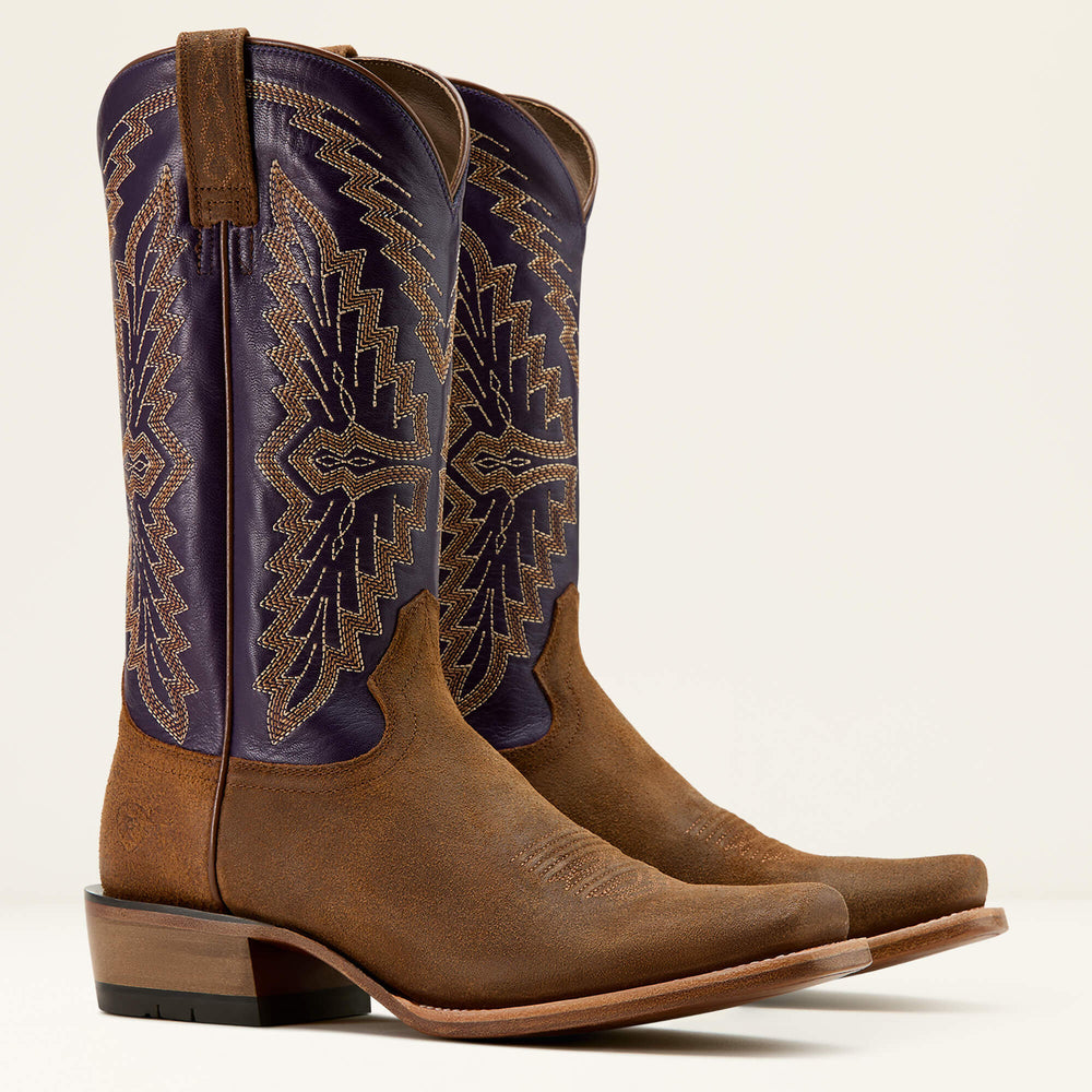 Futurity Showman Cowboy Boot Men - FOOTHILL BROWN ROUGHOUT/VIOLET