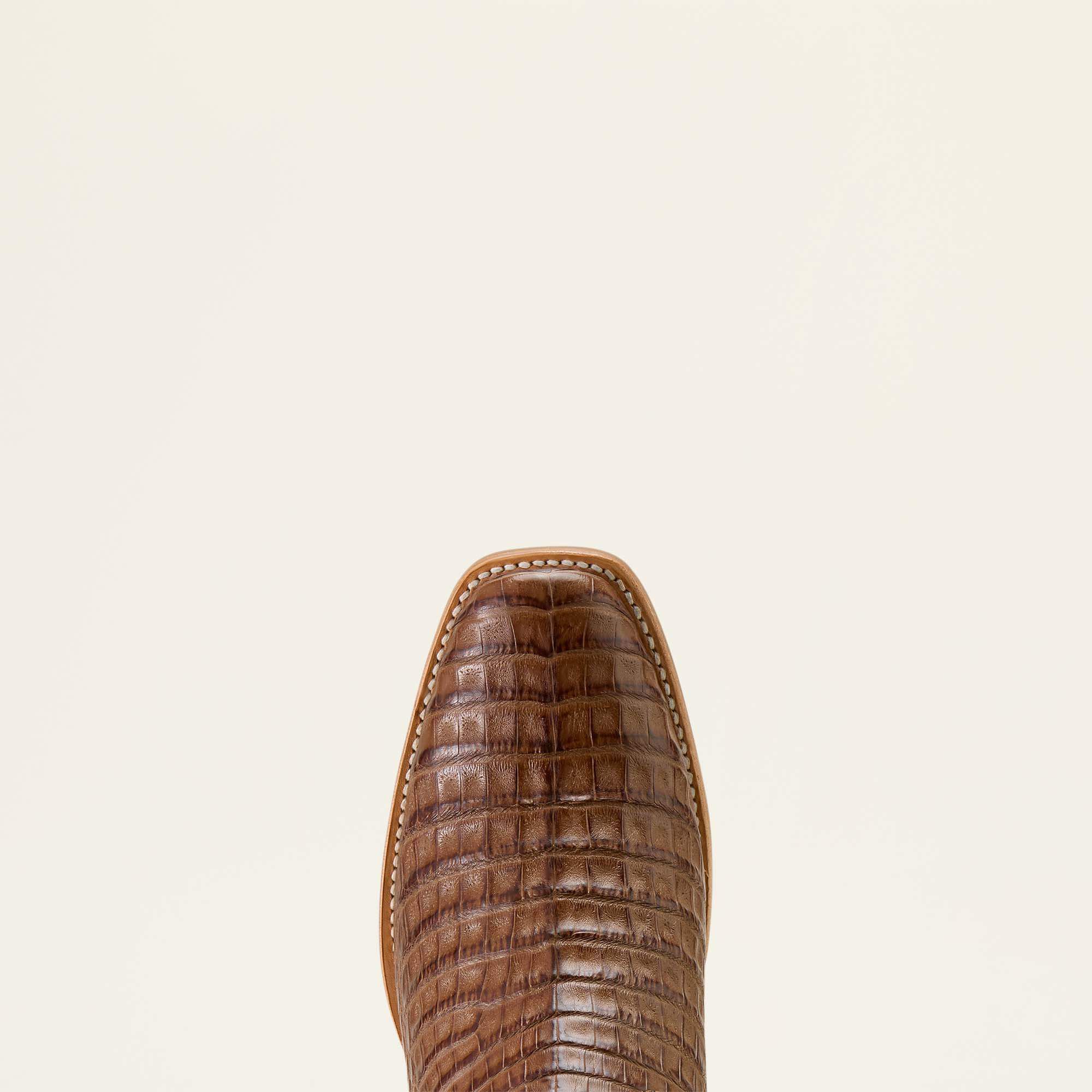 Futurity Finalist Narrow Cutter Toe Cowboy Boot Men - NATURAL CAIMAN BELLY/ADOBE CLAY