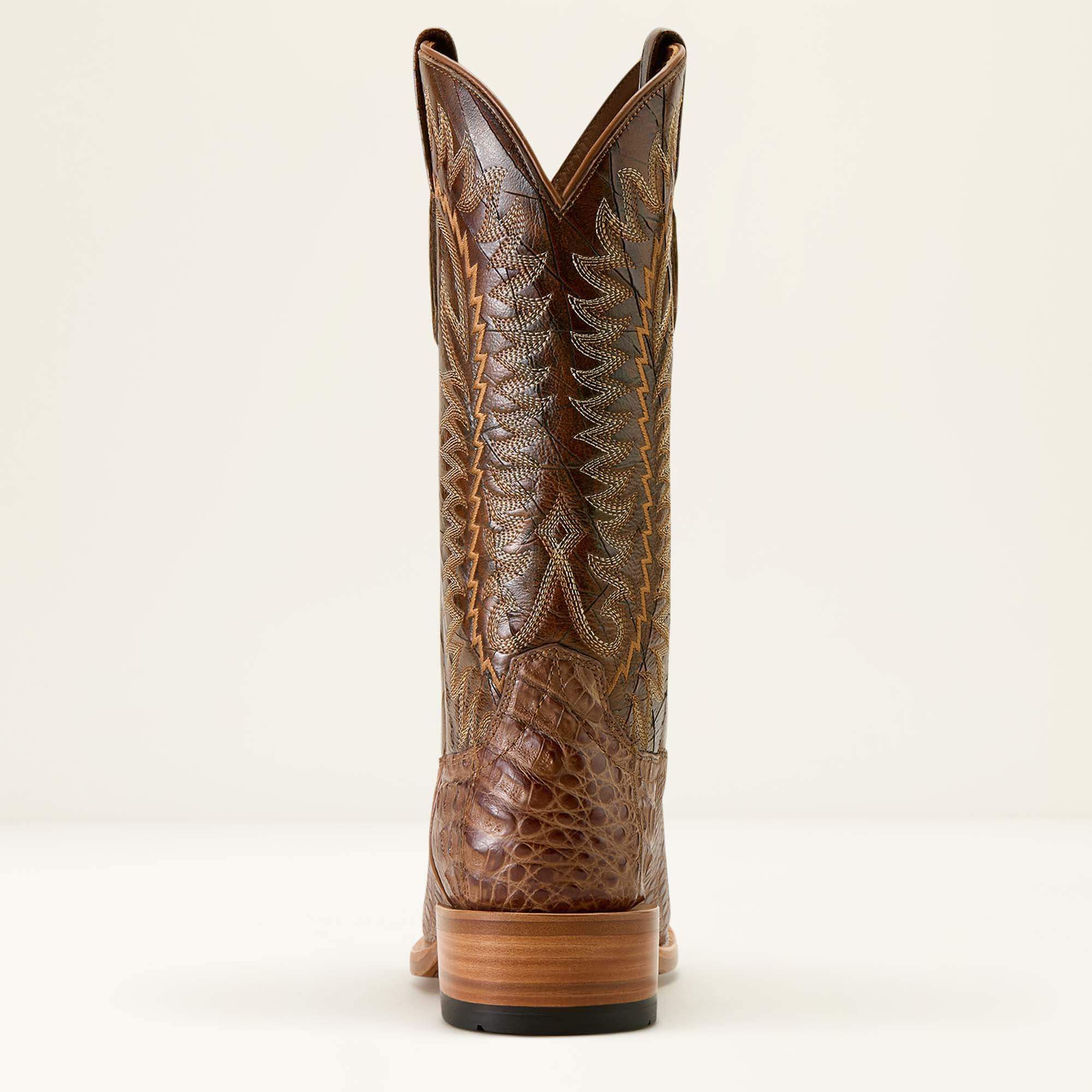 Futurity Finalist Narrow Cutter Toe Cowboy Boot Men - NATURAL CAIMAN BELLY/ADOBE CLAY