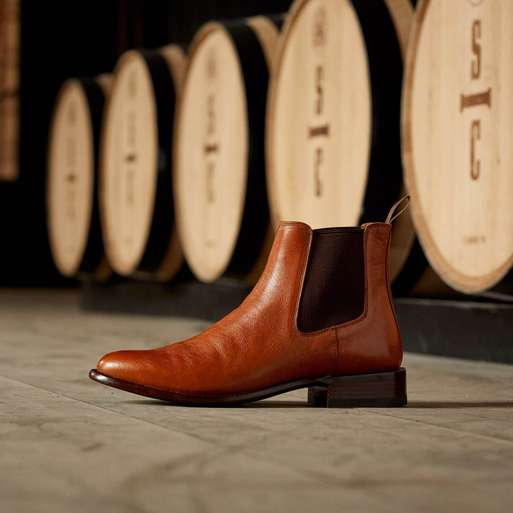 Bench Made Reed Western Boot Men - AGED COGNAC