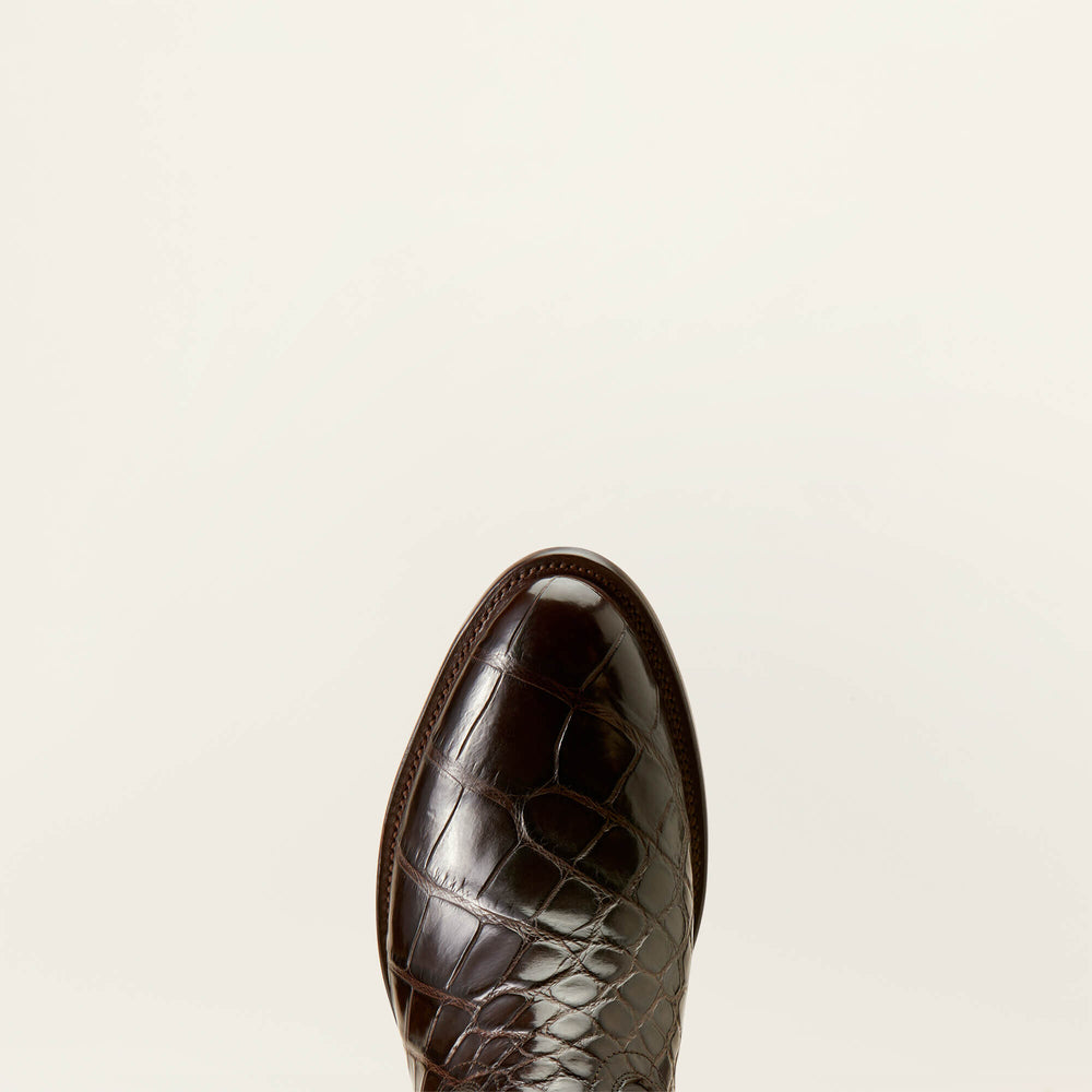Bench Made James Western Boot Men - HICKORY AMERICAN ALLIGATOR