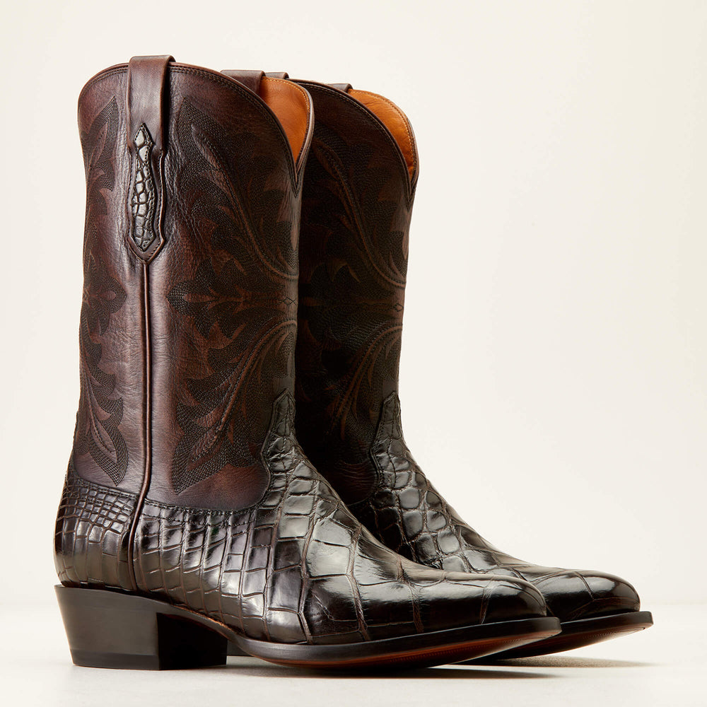 Bench Made James Western Boot Men - HICKORY AMERICAN ALLIGATOR