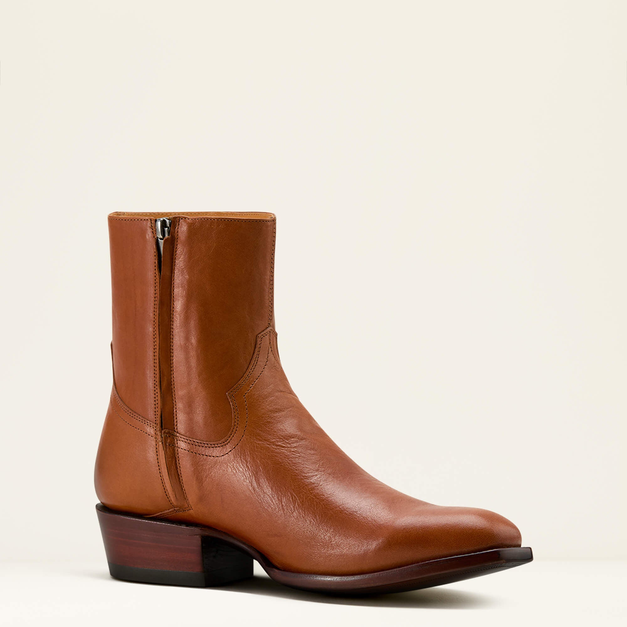 Bench Made Brewer Western Boot Men - AGED COGNAC