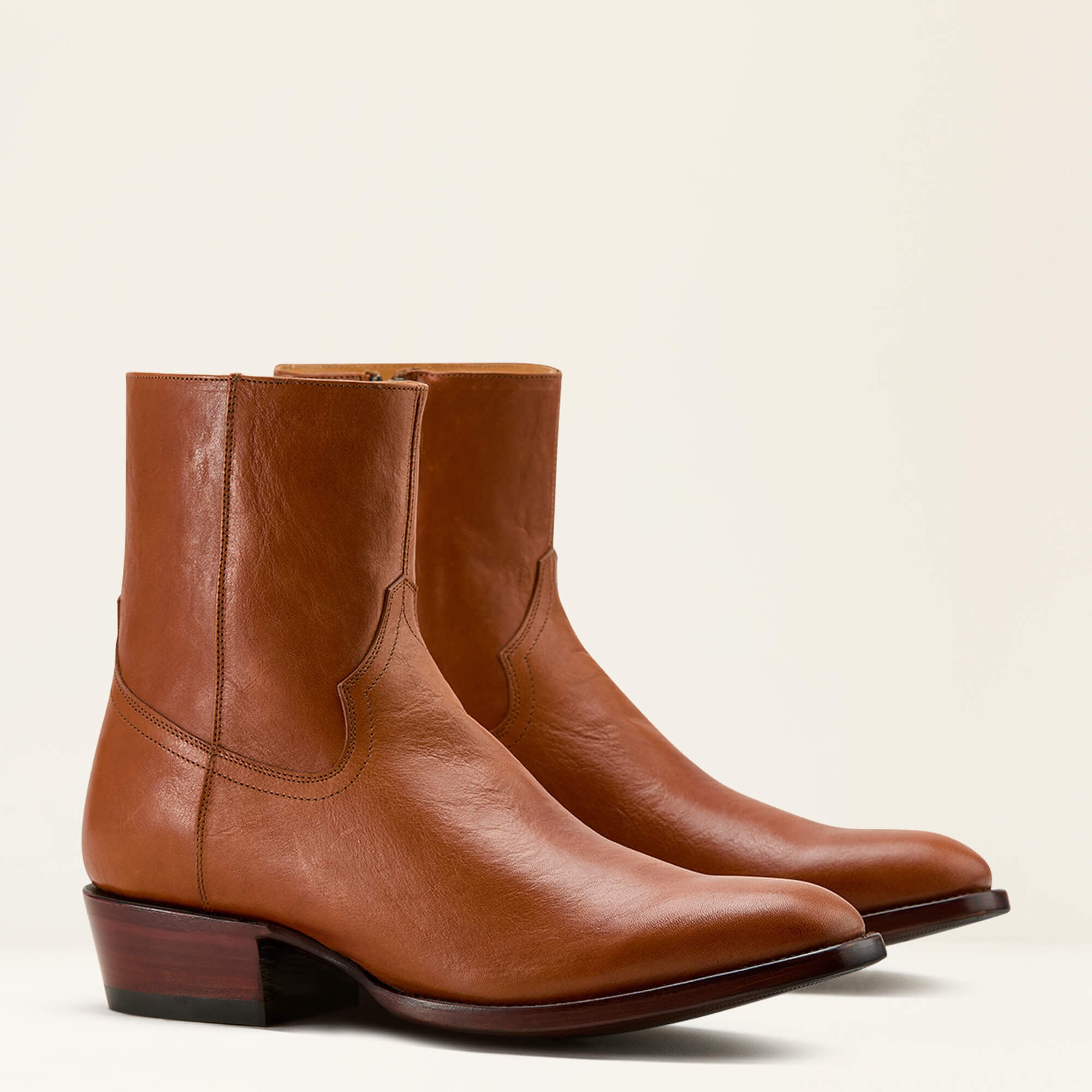 Bench Made Brewer Western Boot Men - AGED COGNAC