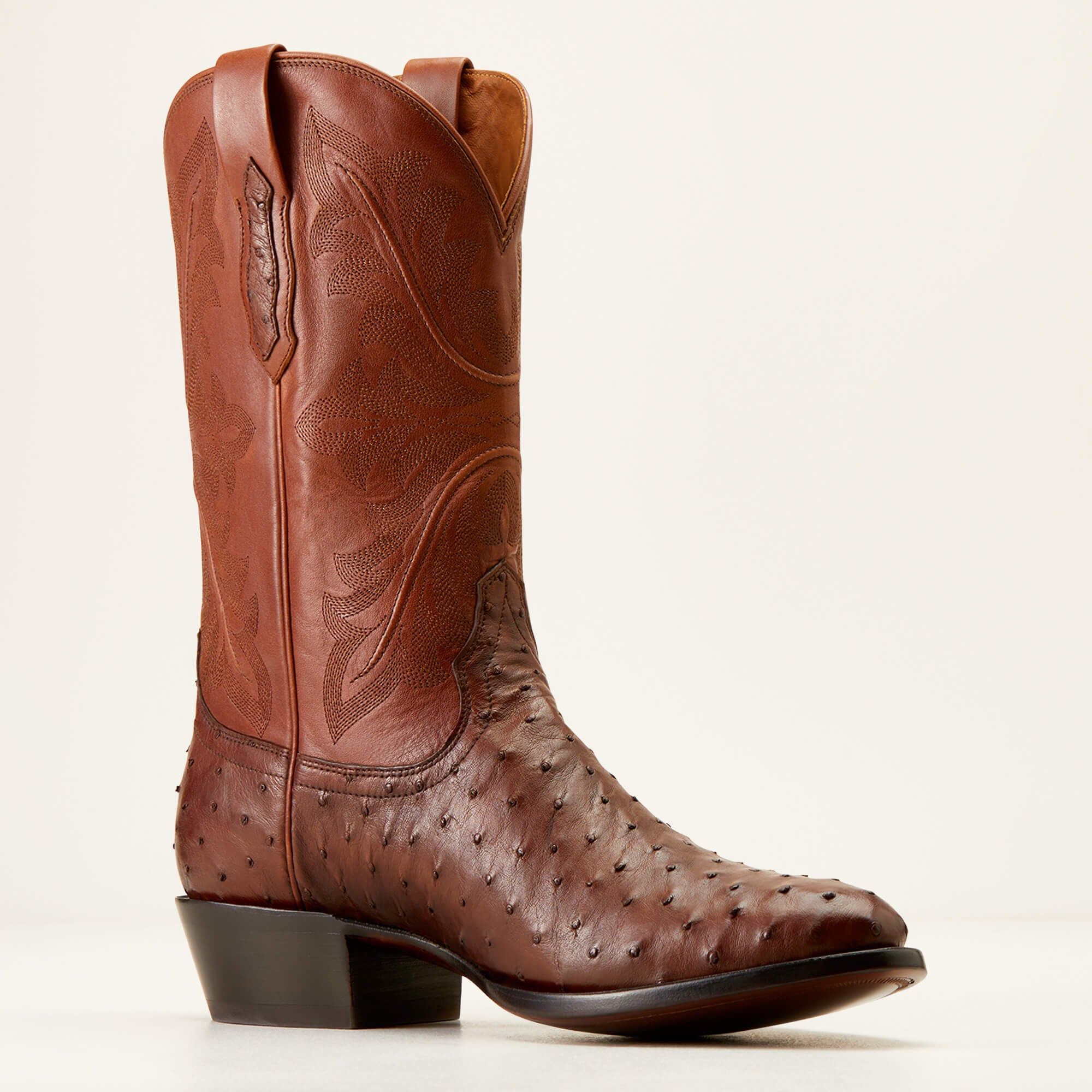 Bench Made James Western Boot Men - BOURBON FULL QUILL OSTRICH
