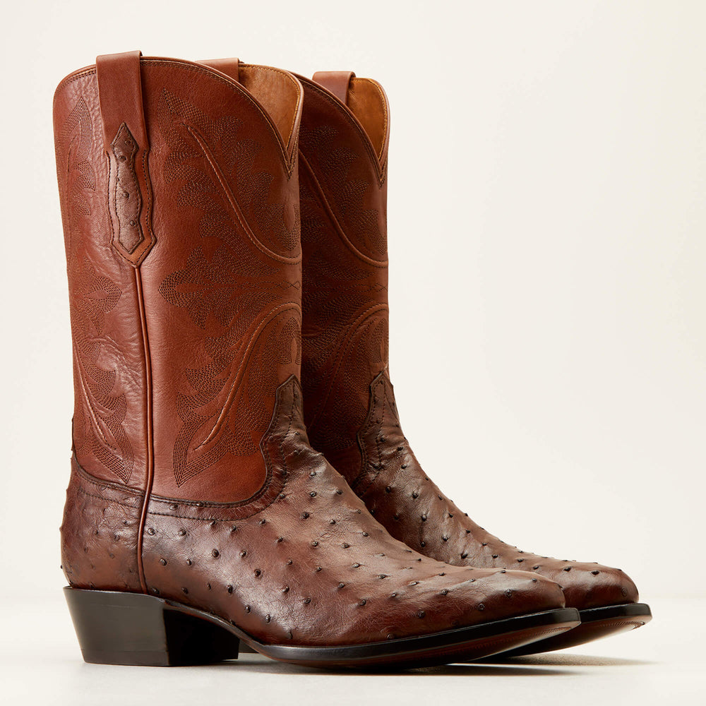 Bench Made James Western Boot Men - BOURBON FULL QUILL OSTRICH