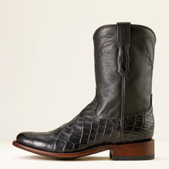 Bench Made Clanton Western Boot Men - BLACK AMERICAN ALLIGATOR/MIDNIGHT BLACK