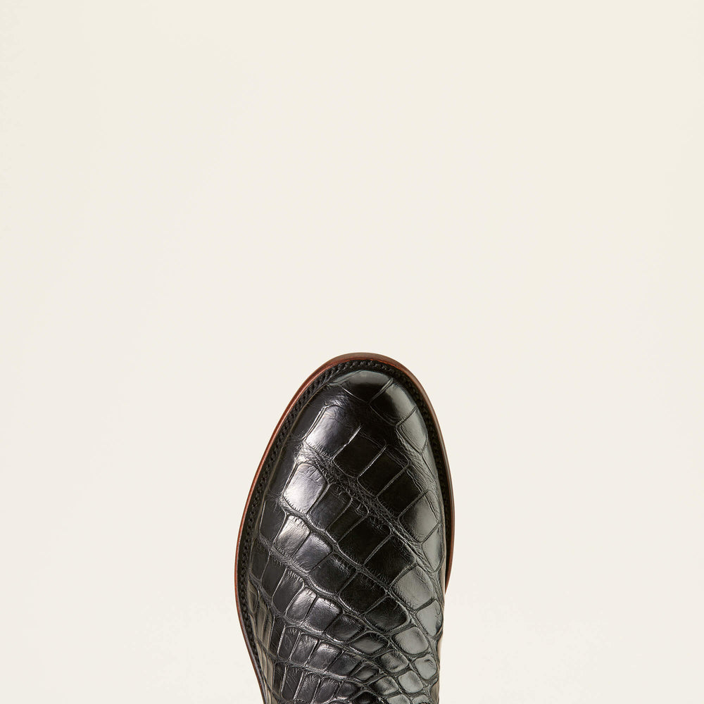 Bench Made Clanton Western Boot Men - BLACK AMERICAN ALLIGATOR/MIDNIGHT BLACK