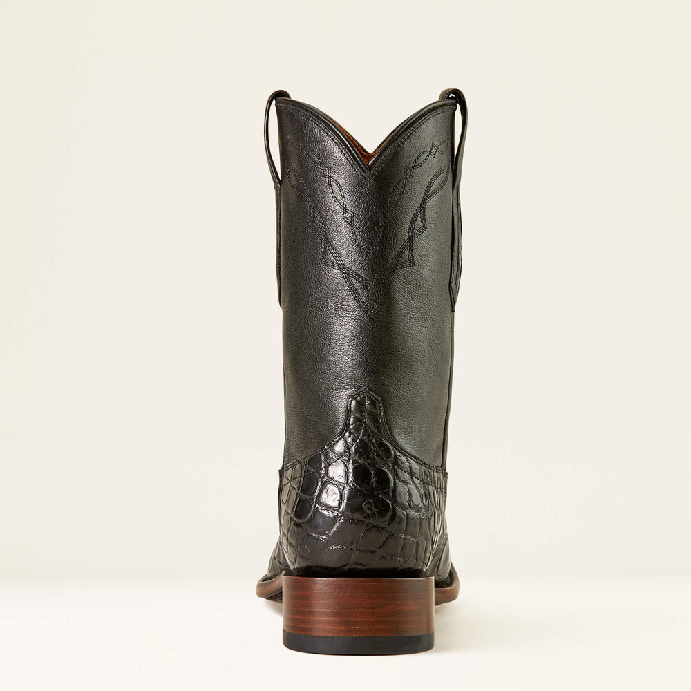 Bench Made Clanton Western Boot Men - BLACK AMERICAN ALLIGATOR/MIDNIGHT BLACK