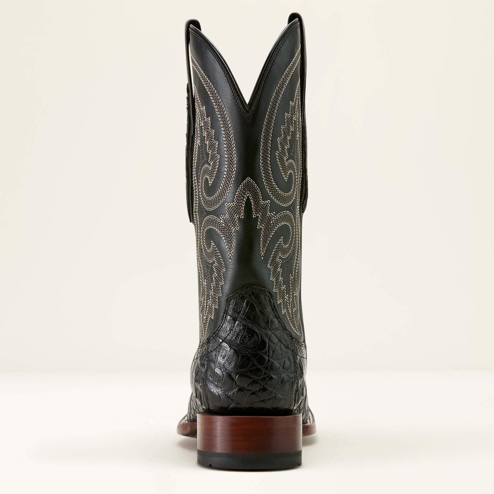 Classic Callen Wide Square Toe Western Boot Men - MATTE BLACK CAIMAN BELLY/MIDNIGHT BLACK