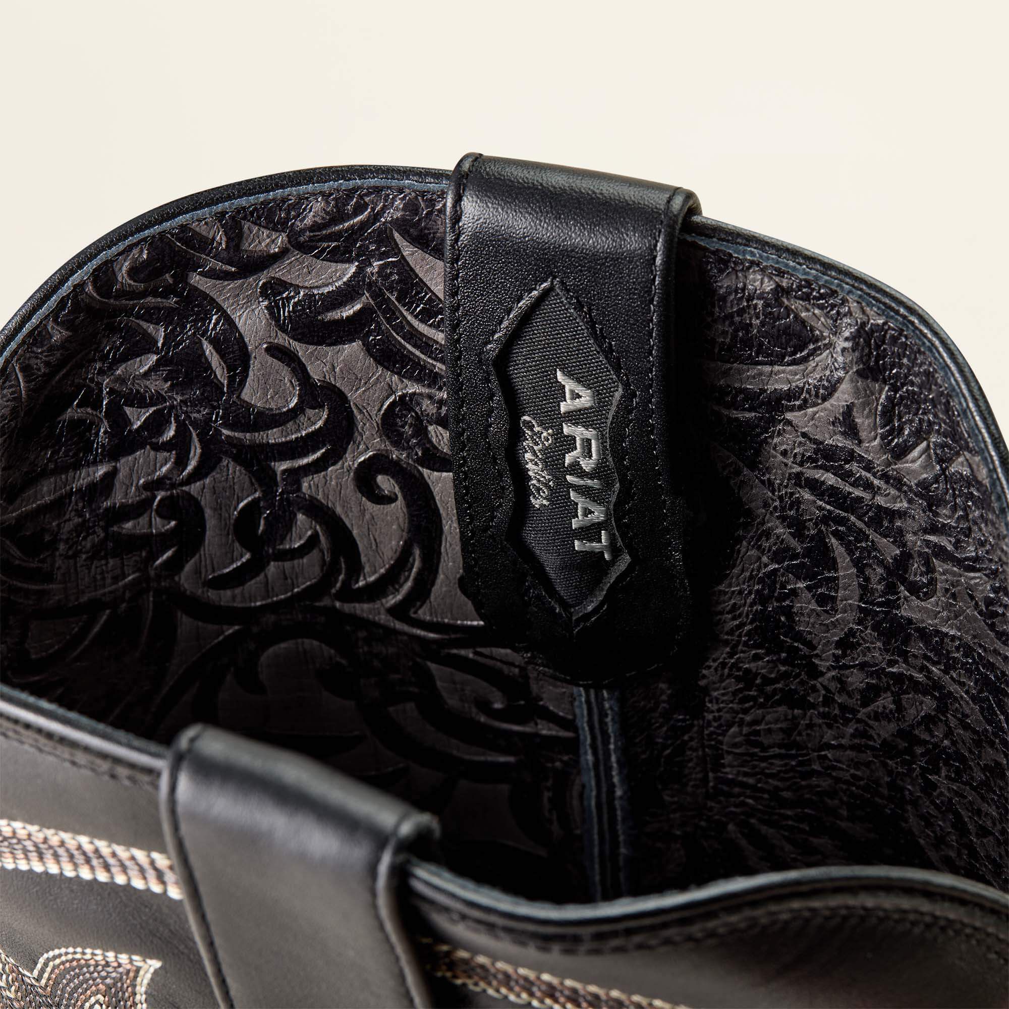 Classic Callen Wide Square Toe Western Boot Men - MATTE BLACK CAIMAN BELLY/MIDNIGHT BLACK